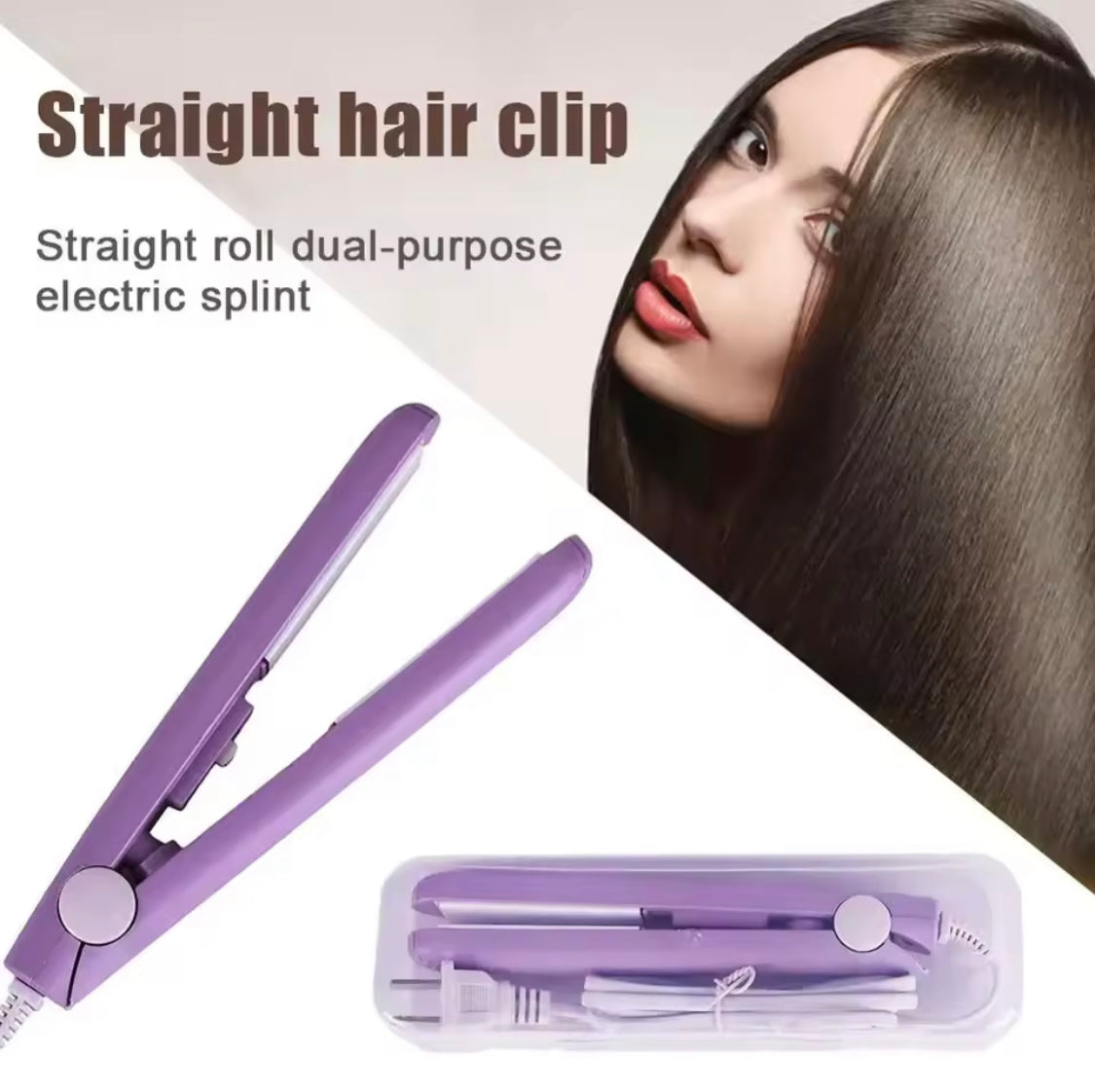 Mini Electric Hair Straightener, Small Power Plug Curling Hair Straightener, Portable Hair Curling Iron Machine Mini Electric Hair Straightener, Small Power Plug Curling Hair Straightener, Portable Hair Curling Iron Machine